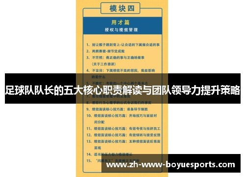 足球队队长的五大核心职责解读与团队领导力提升策略 足球队队长的五大核心职责解读与团队领导力提升策略